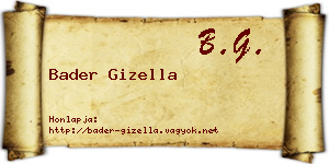 Bader Gizella névjegykártya